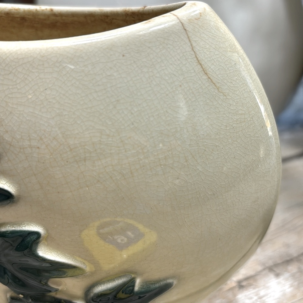 2 Vintage Royal Copely Planters | Vases. Pottery | Green | Ivory | Ivy | GUC - Picture 6 of 12